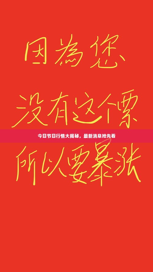 今日节日行情大揭秘,最新消息抢先看
