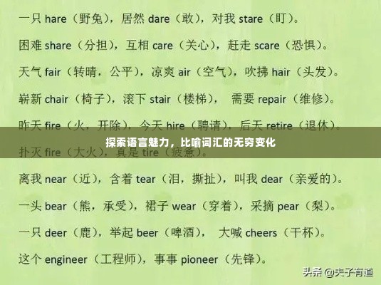 探索语言魅力，比喻词汇的无穷变化