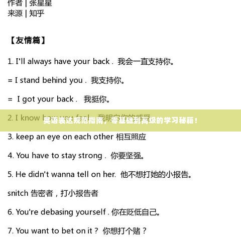 英语表达规范指南，零基础到高级的学习秘籍！