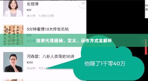 独家代理揭秘，定义、运作方式全解析
