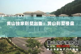 黄山独家别墅出售:黄山别墅楼盘