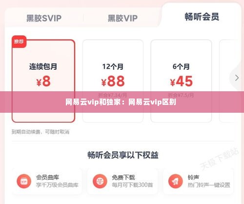 网易云vip和独家:网易云vip区别