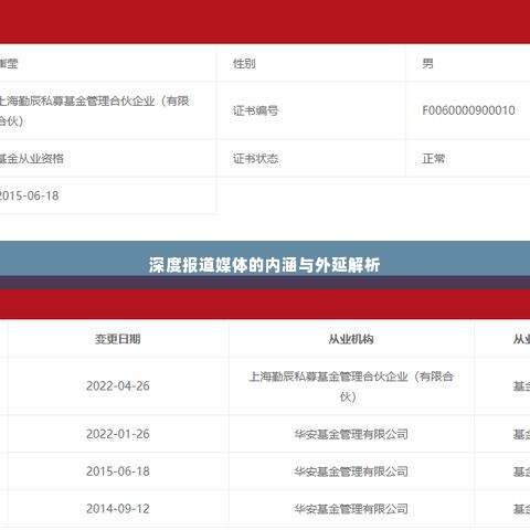 深度报道媒体的内涵与外延解析
