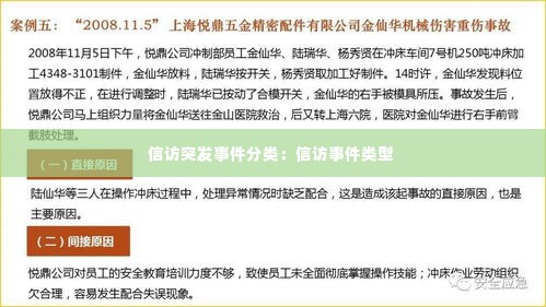 信访突发事件分类:信访事件类型