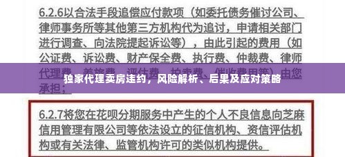 独家代理卖房违约,风险解析、后果及应对策略
