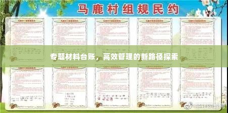 专题材料台账，高效管理的新路径探索