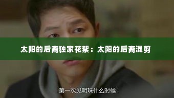 太阳的后裔独家花絮：太阳的后裔混剪 