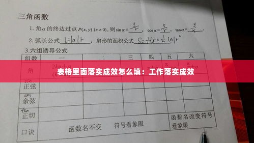 表格里面落实成效怎么填:工作落实成效