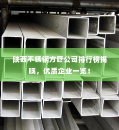 陕西不锈钢方管公司排行榜揭晓,优质企业一览!