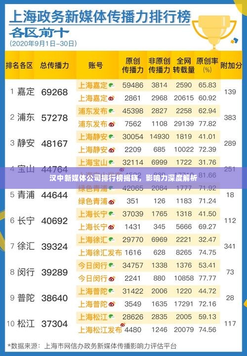 汉中新媒体公司排行榜揭晓,影响力深度解析