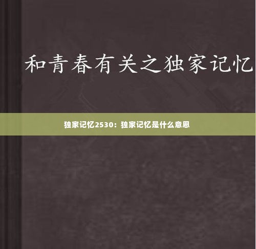独家记忆2530:独家记忆是什么意思