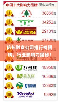 信托财富公司排行榜揭晓,行业影响力揭秘!