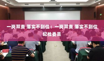 一岗双责 落实不到位：一岗双责 落实不到位 纪检委员 