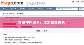 独家使用域名:绑定独立域名