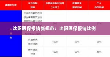 沈阳医保报销新规范:沈阳医保报销比例