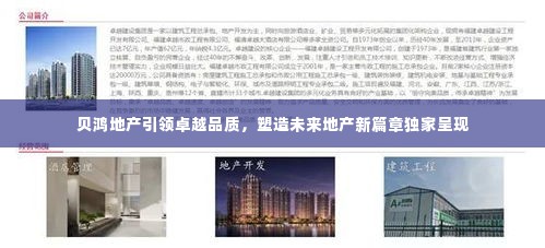 贝鸿地产引领卓越品质，塑造未来地产新篇章独家呈现