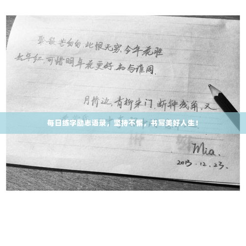 每日练字励志语录，坚持不懈，书写美好人生！