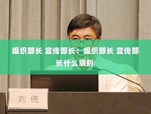 组织部长 宣传部长:组织部长 宣传部长什么级别