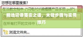 精选词语落实之道,关键步骤与实用技巧