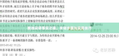 精选词语落实之道,关键步骤与实用技巧