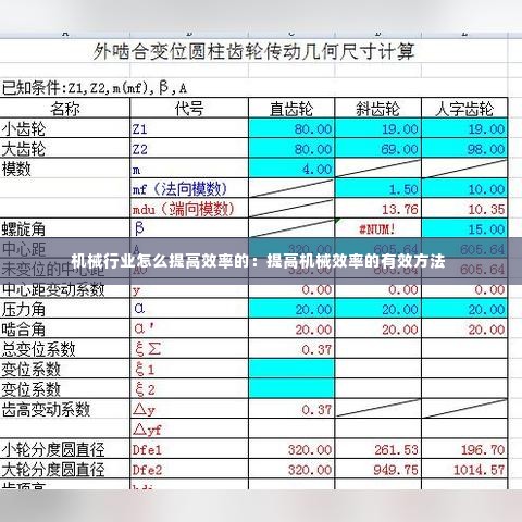 机械行业怎么提高效率的:提高机械效率的有效方法