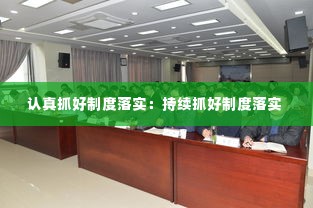 认真抓好制度落实：持续抓好制度落实 
