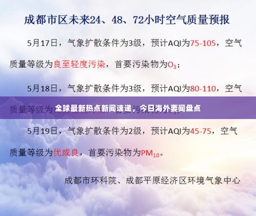 全球最新热点新闻速递,今日海外要闻盘点