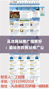 高效网站推广哪家好:最知名的网站推广公司
