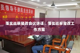 落实巡察整改会议讲话:落实巡察整改工作方案
