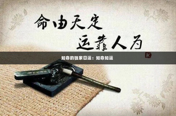 知命的独家日运:知命知运