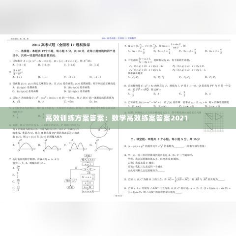高效训练方案答案:数学高效练案答案2021