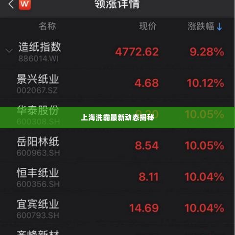 上海洗霸最新动态揭秘