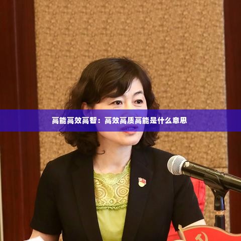 高能高效高智:高效高质高能是什么意思