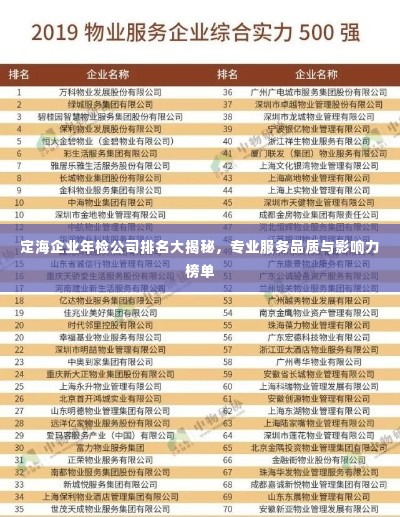 定海企业年检公司排名大揭秘,专业服务品质与影响力榜单
