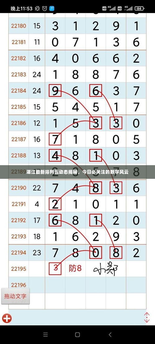 湛江最新排列五动态揭秘,今日必关注的数字风云
