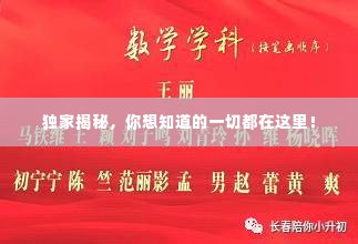 独家揭秘,你想知道的一切都在这里!