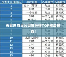 石家庄拍卖公司排行榜TOP榜单揭晓!