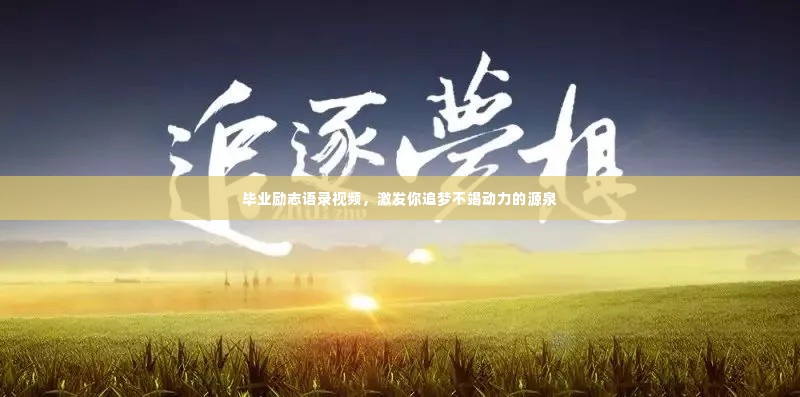 毕业励志语录视频,激发你追梦不竭动力的源泉