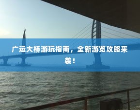 广运大桥游玩指南,全新游览攻略来袭!