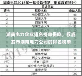 湖南电力企业排名榜单揭晓,权威发布湖南电力公司的排名榜单