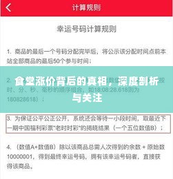 食堂涨价背后的真相,深度剖析与关注