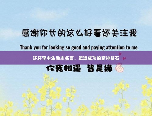 环环李中生励志名言,塑造成功的精神基石