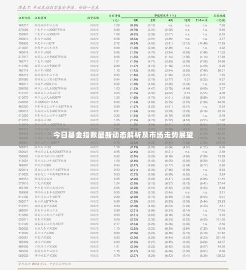 今日基金指数最新动态解析及市场走势展望
