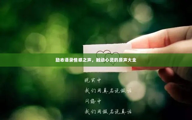 励志语录情感之声，触动心灵的原声大全