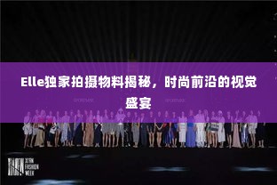 Elle独家拍摄物料揭秘,时尚前沿的视觉盛宴