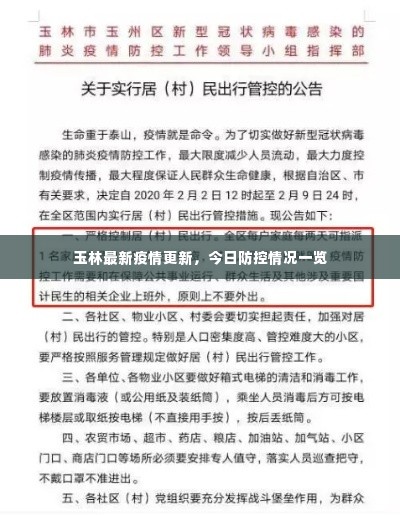 玉林最新疫情更新,今日防控情况一览