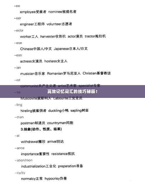 高效记忆词汇的技巧秘籍!