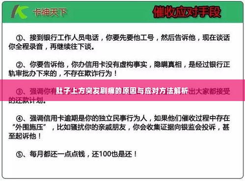 肚子上方突发剧痛的原因与应对方法解析