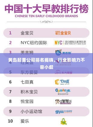 黄岛起重公司排名揭晓,行业影响力不容小觑