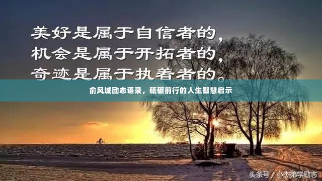 俞风城励志语录,砥砺前行的人生智慧启示